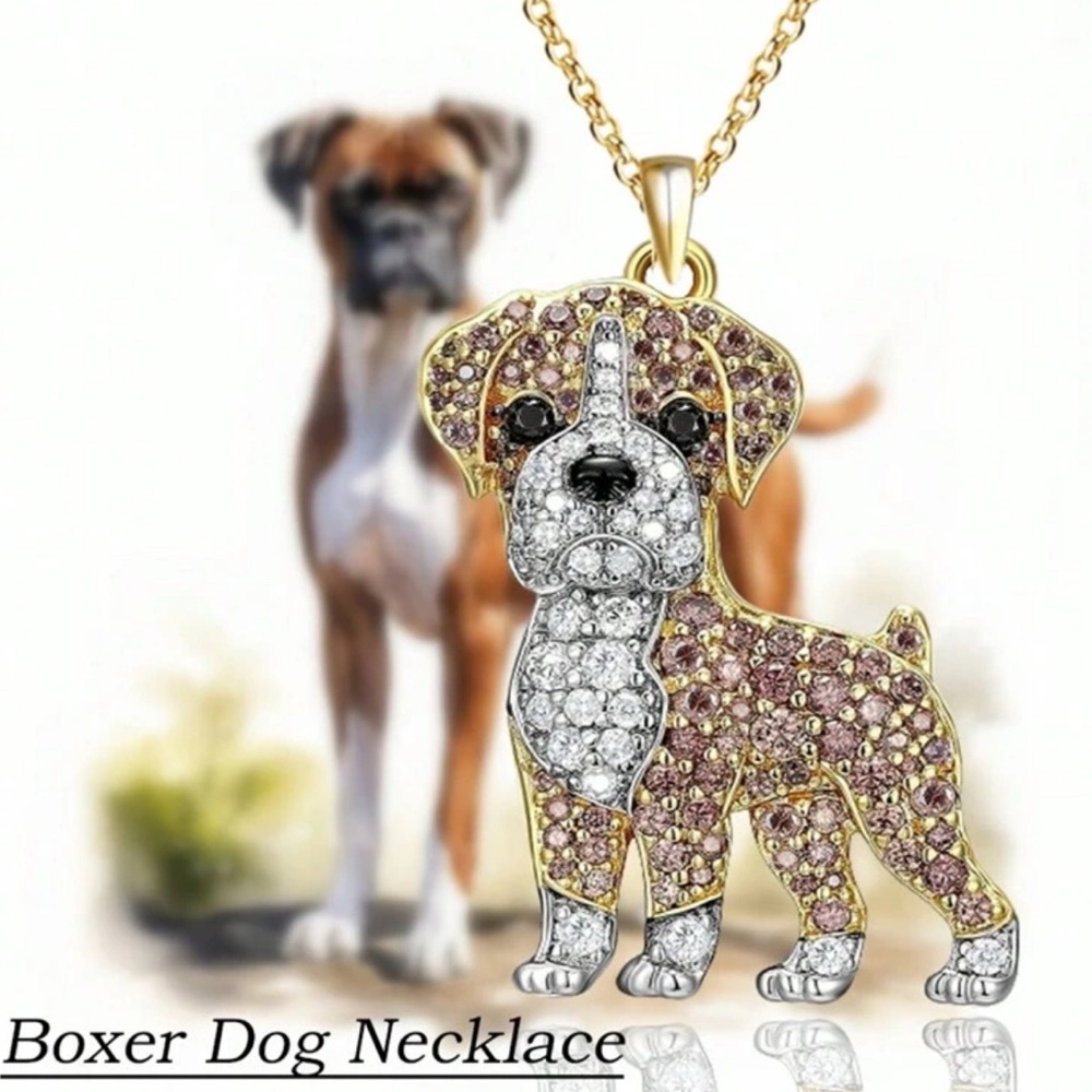 Boxer‎ Rhinestone Necklace